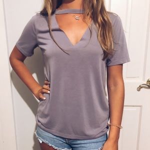 Forever 21 Purple Collar v neck top